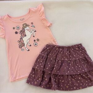 Children’s Place Floral Western Horse Skort Set